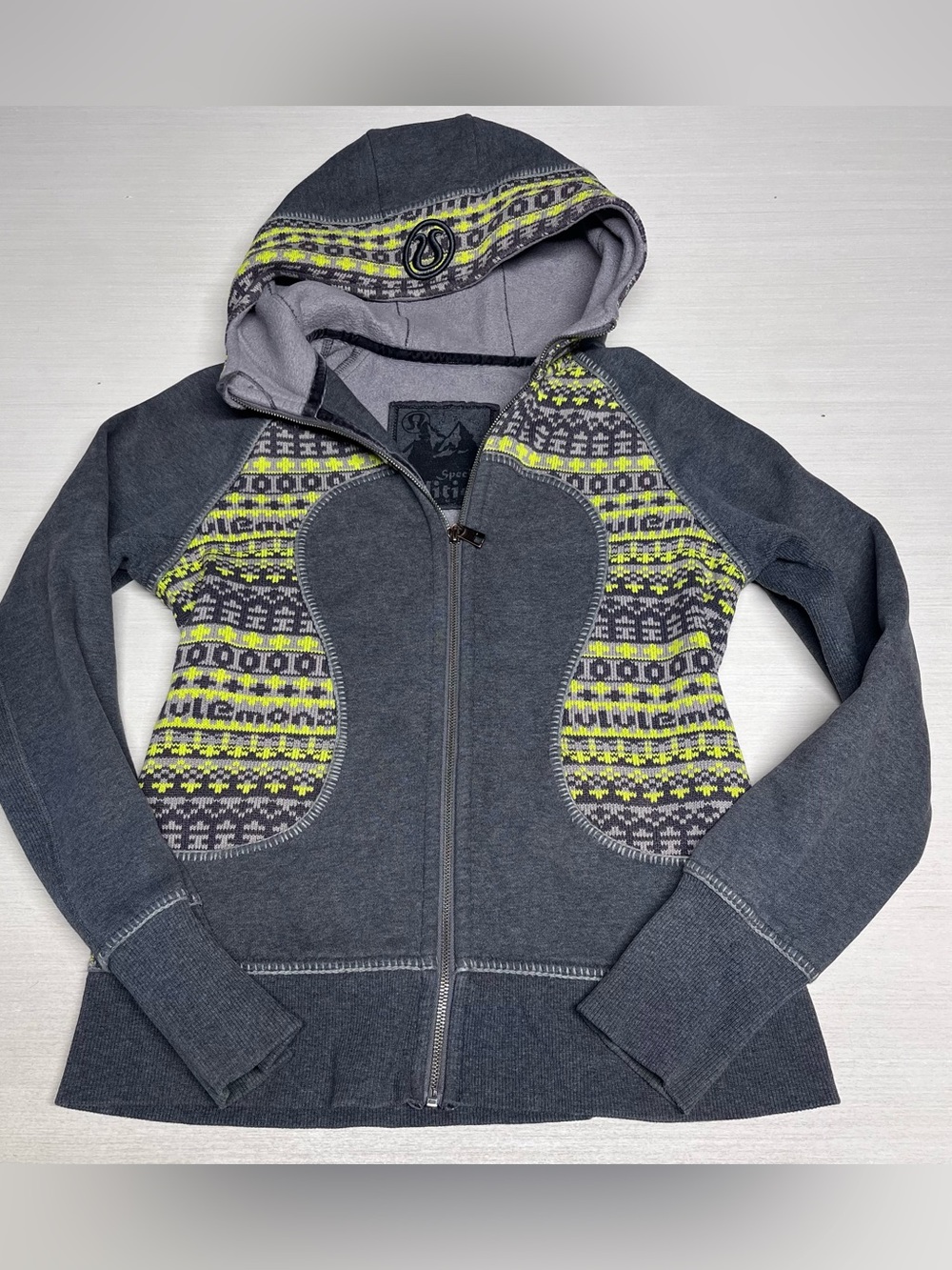 Lululemon Grey Special Edition Fair Isle Scuba Zip up Hoodie.